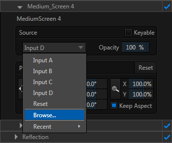 TriCaster Input source